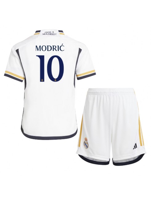 Billige Real Madrid Luka Modric #10 Hjemmedraktsett Barn 2023-24 Kortermet (+ Korte bukser)